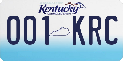 KY license plate 001KRC