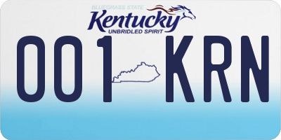 KY license plate 001KRN