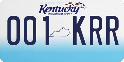 KY license plate 001KRR