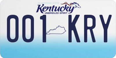 KY license plate 001KRY