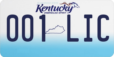 KY license plate 001LIC
