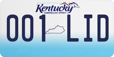 KY license plate 001LID