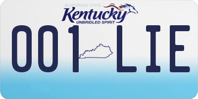KY license plate 001LIE