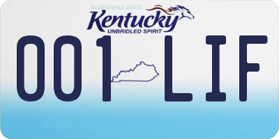 KY license plate 001LIF