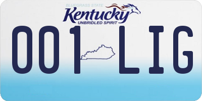 KY license plate 001LIG