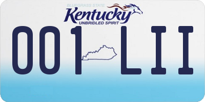 KY license plate 001LII