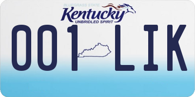 KY license plate 001LIK