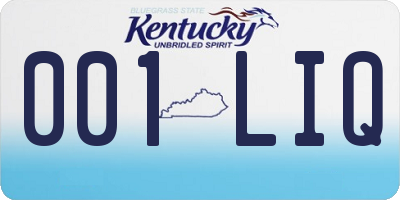 KY license plate 001LIQ