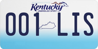 KY license plate 001LIS
