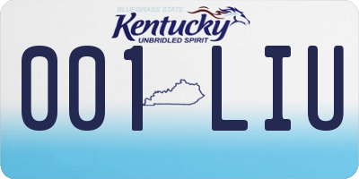 KY license plate 001LIU