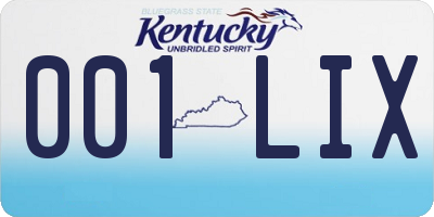 KY license plate 001LIX