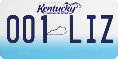 KY license plate 001LIZ
