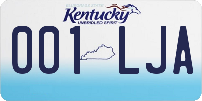 KY license plate 001LJA