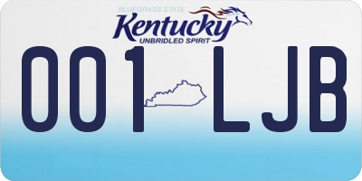 KY license plate 001LJB