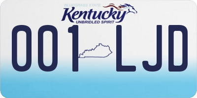 KY license plate 001LJD