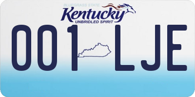 KY license plate 001LJE