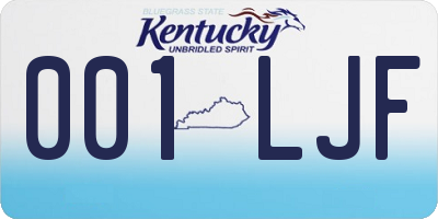 KY license plate 001LJF