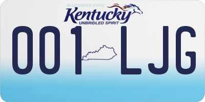 KY license plate 001LJG