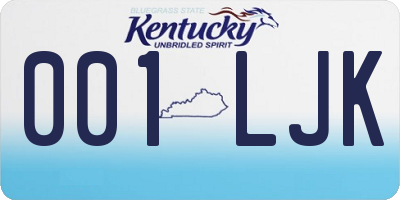 KY license plate 001LJK