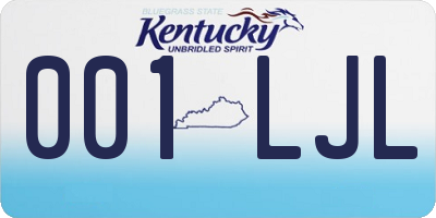 KY license plate 001LJL