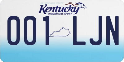 KY license plate 001LJN