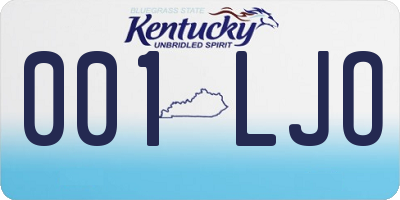 KY license plate 001LJO