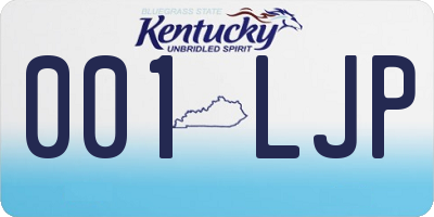 KY license plate 001LJP