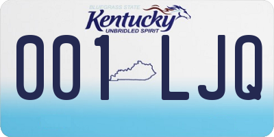 KY license plate 001LJQ