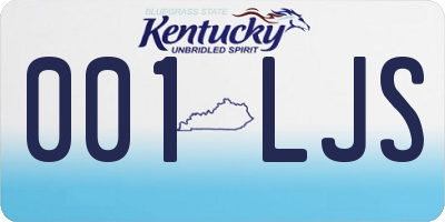 KY license plate 001LJS