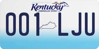 KY license plate 001LJU