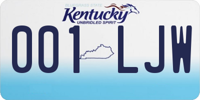 KY license plate 001LJW