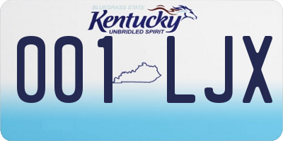 KY license plate 001LJX