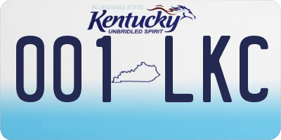 KY license plate 001LKC