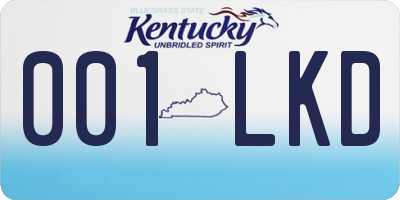 KY license plate 001LKD