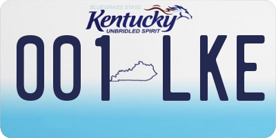 KY license plate 001LKE