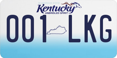 KY license plate 001LKG