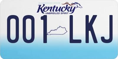 KY license plate 001LKJ