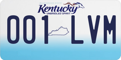 KY license plate 001LVM