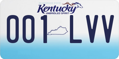 KY license plate 001LVV