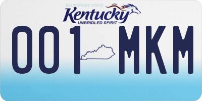 KY license plate 001MKM