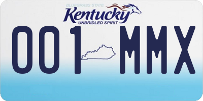 KY license plate 001MMX