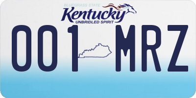 KY license plate 001MRZ