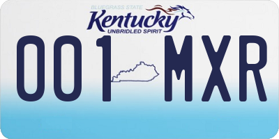 KY license plate 001MXR