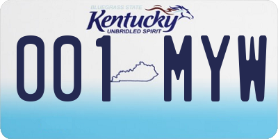 KY license plate 001MYW