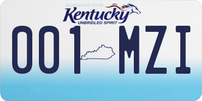 KY license plate 001MZI