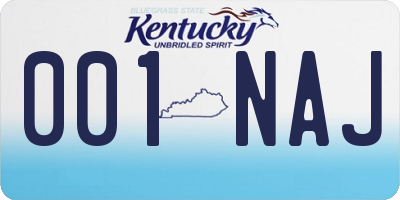 KY license plate 001NAJ