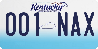 KY license plate 001NAX