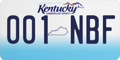 KY license plate 001NBF