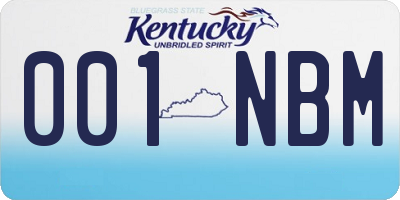 KY license plate 001NBM