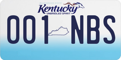 KY license plate 001NBS